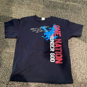 Dark blue youth Medium short sleeve One Nation under God t shirt
